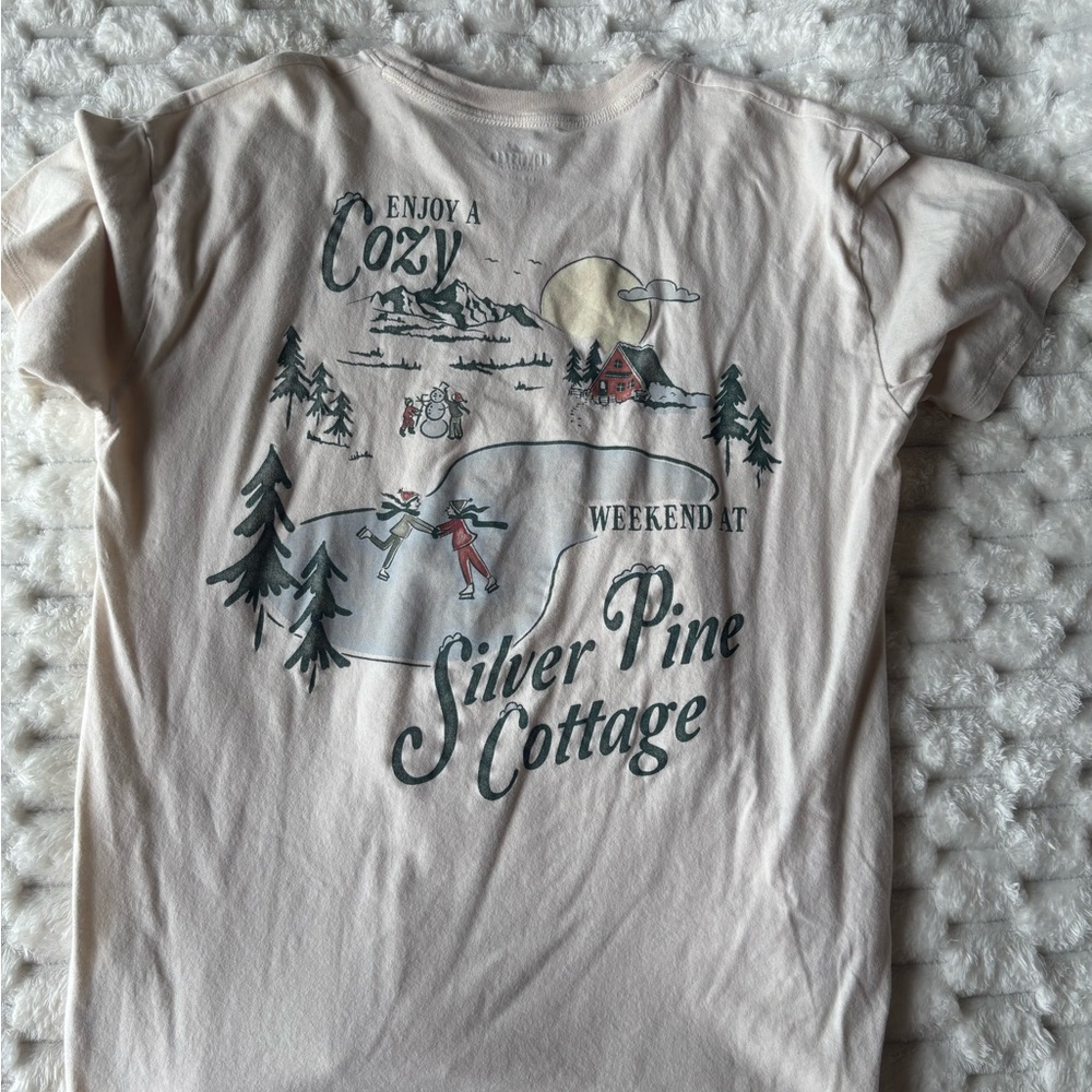 Hollister Cream/Tan Cotton Tee with Logo